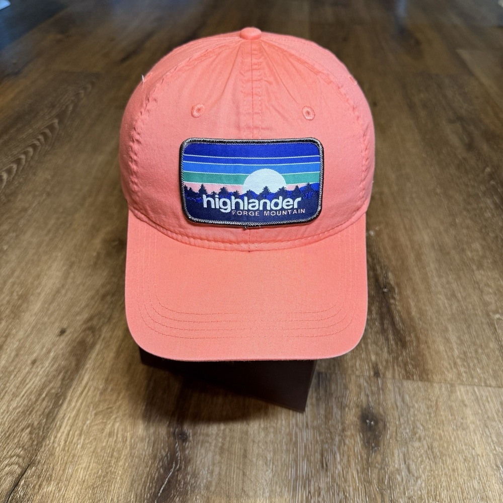 Camp Highlander Forge‎ Mountain Tennessee Hat Pink Salmon Peach Performance Cap